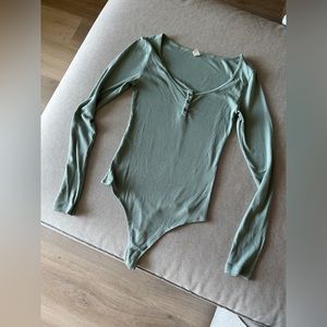 BP Blue Henley Style Bodysuit